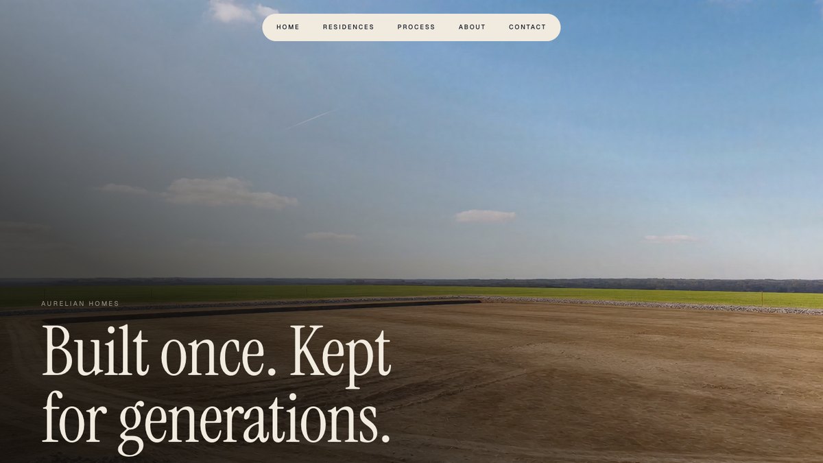 Aurelian Homes, a website built by BuildSites
