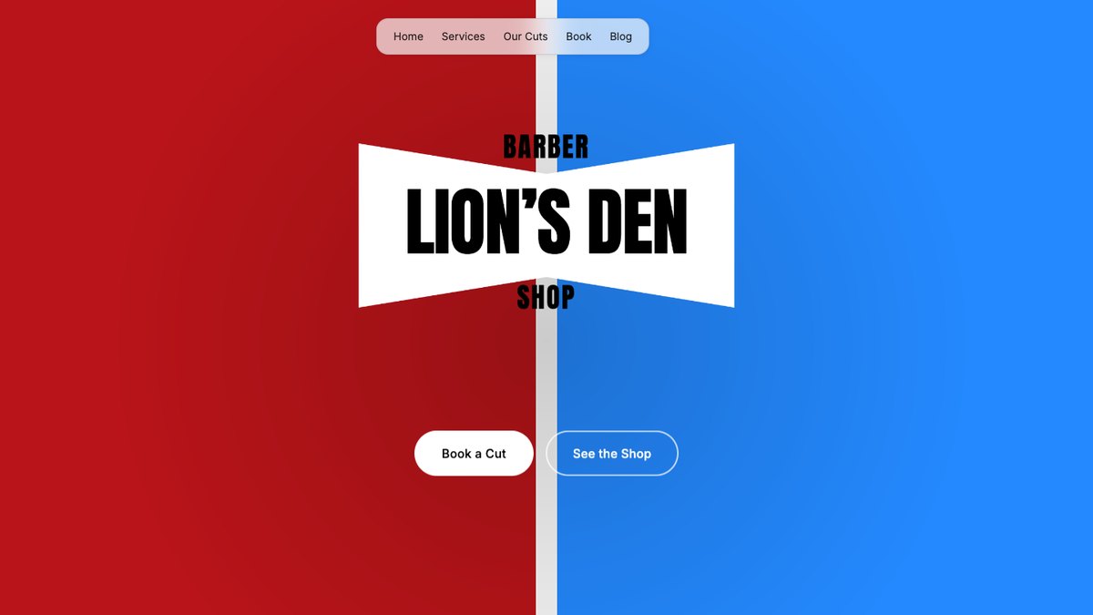 Lion's Den Barber Shop website