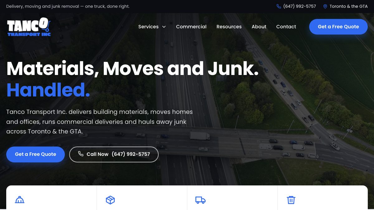 Tanco Transport website